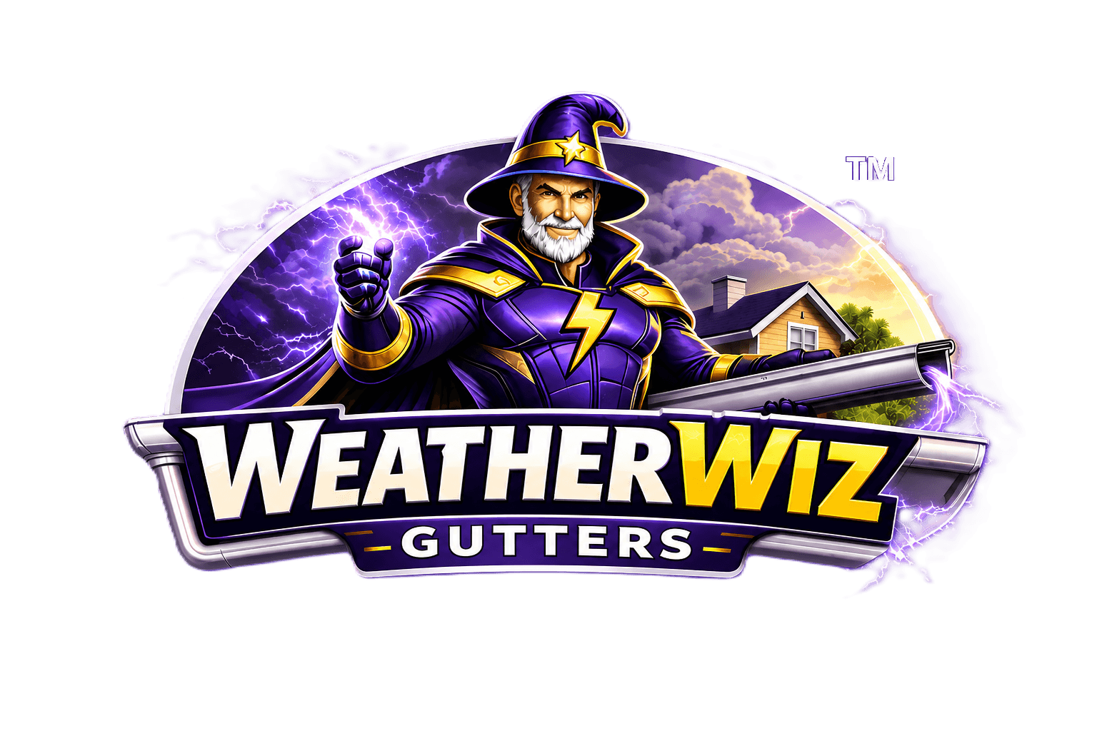 The WeatherWiz Gutters logo.