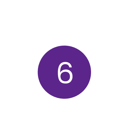 purple circle with a number 6